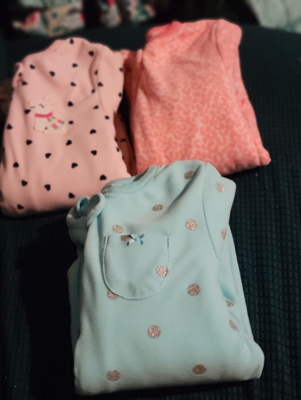 Sleeper PJs Girls Cozy One-Piece Carters Size 4T Bundle of 3